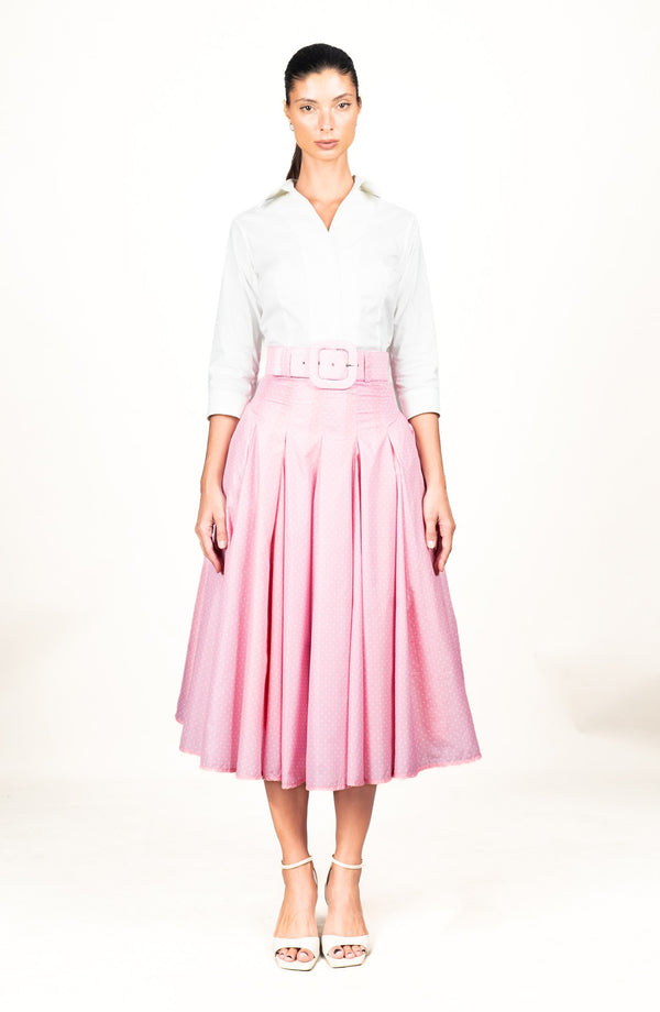 Samantha Skirt Midi Length Poliamide Taffta (Gentlemans Dot)