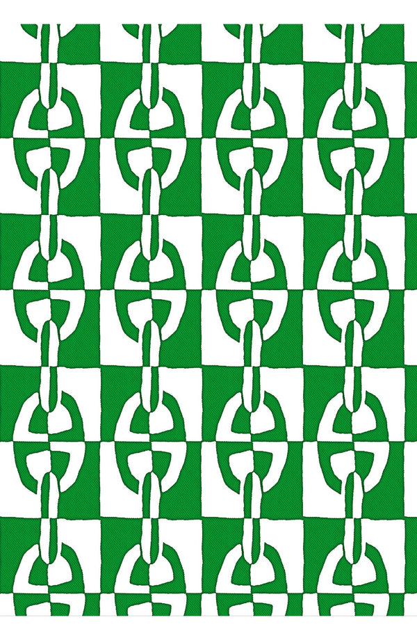 Audrey Dress #2 Shirt Collar 3/4 Sleeve Midi Length Cotton Stretch (Geometric Chain)