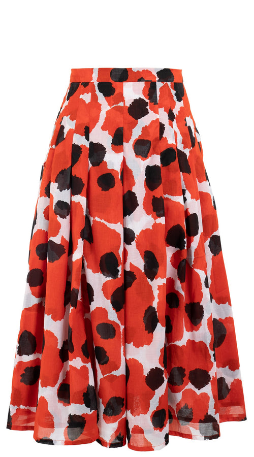 Zeller Skirt Midi Length Cotton Stretch (Giraffe Dot)