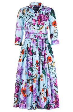 [Off the Rack] Aster Dress Shirt Collar 3/4 Sleeve Midi Length Cotton Musola (Gogh Summer) @XS-XL