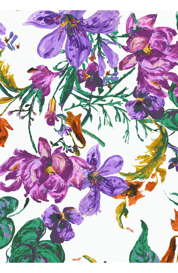 Aster Dress Shirt Collar 3/4 Sleeve Midi Length Cotton Musola (Gogh Summer)