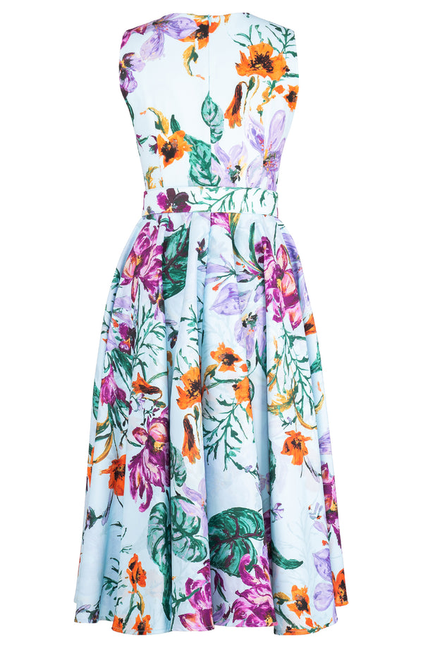 Abelia Dress Crew Neck Sleeveless Midi Length Poliamide Taffta (Gogh Summer)