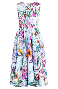 Abelia Dress Crew Neck Sleeveless Midi Length Poliamide Taffta (Gogh Summer)