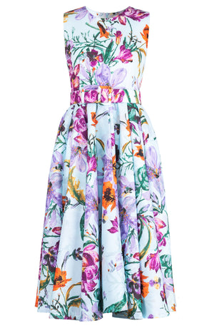 Abelia Dress Crew Neck Sleeveless Midi Length Poliamide Taffta (Gogh Summer)