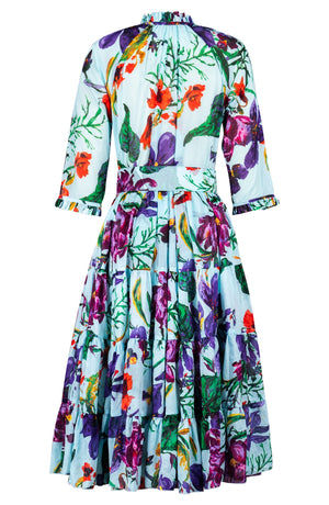 Eva Dress Crew Neck 3/4 Sleeve Long +3 Length Cotton Musola (Gogh Summer)