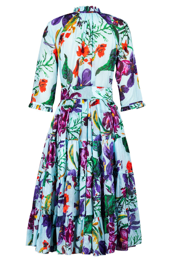 Eva Dress Crew Neck 3/4 Sleeve Long +3 Length Cotton Musola (Gogh Summer)