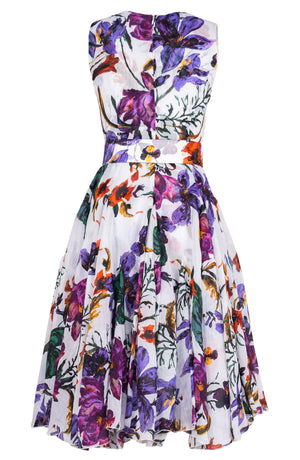 Birdy Dress #2 Crew Neck Sleeveless Long Length Ramie (Gogh Summer)
