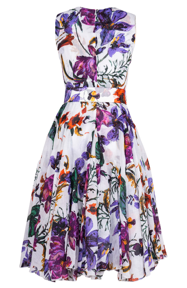 Birdy Dress #2 Crew Neck Sleeveless Long Length Ramie (Gogh Summer)