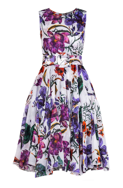 Birdy Dress #2 Crew Neck Sleeveless Long Length Ramie (Gogh Summer)