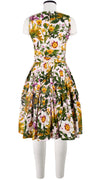 Rose Dress Crew Neck Sleeveless Cotton Stretch (Goldenrod Flower)
