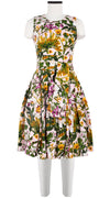 Rose Dress Crew Neck Sleeveless Cotton Stretch (Goldenrod Flower)