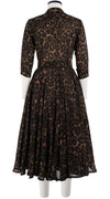 Aster Dress Shirt Collar 3/4 Sleeve Midi Length Wool Musola (Goldleaf Leopard)