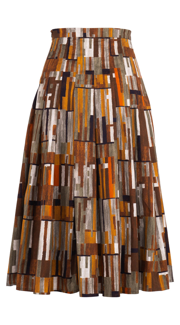 Zeller Skirt Midi Length Cotton Stretch (Granada Rug)