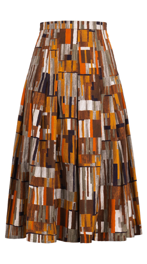 Zeller Skirt Midi Length Cotton Stretch (Granada Rug)