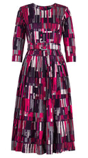 Florance Dress Crew Neck 3/4 Sleeve Midi Length Cotton Stretch (Granada Rug)