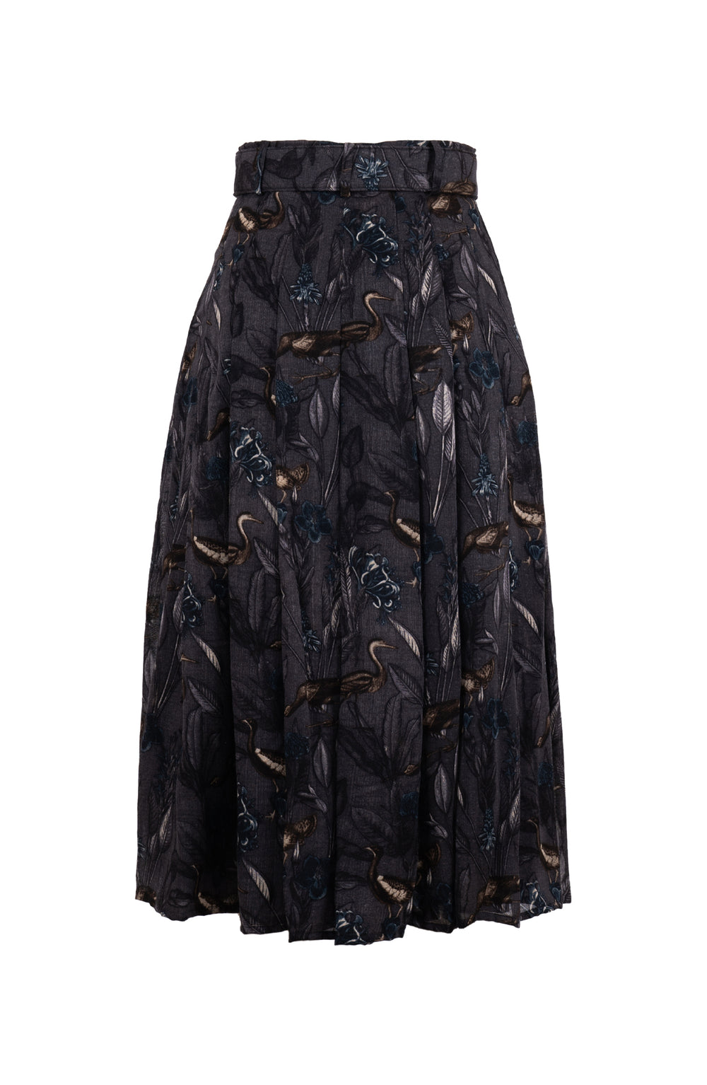 Zeller Skirt Midi Length Wool (Grasshouse Bird) - Grey