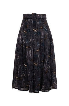 Zeller Skirt Midi Length Wool (Grasshouse Bird) - Grey
