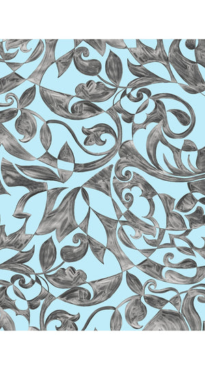 Audrey Dress #3 Shirt Collar 3/4 Sleeve Midi Plus Length Silk Velvet (Grey Alabaster)