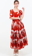Melanie Dress #1 Boat Neck 1/2 Sleeve Midi Plus Length Cotton Musola (Wisteria Blossom)
