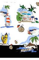 Terry Dress Shirt Collar Sleeveless Midi Plus Length Poliamide Taffta (Hawaiian Souvenir)