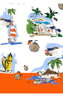 Terry Dress Shirt Collar Sleeveless Midi Plus Length Poliamide Taffta (Hawaiian Souvenir)