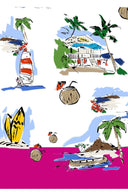 Terry Dress Shirt Collar Sleeveless Midi Plus Length Poliamide Taffta (Hawaiian Souvenir)