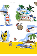 Terry Dress Shirt Collar Sleeveless Midi Plus Length Poliamide Taffta (Hawaiian Souvenir)