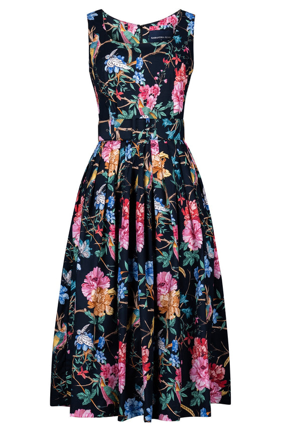 Florance Dress U Neck Sleeveless Midi Length Cotton Stretch (Heart Manor)