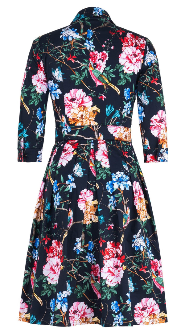 Audrey Dress #1 Shirt Collar 3/4 Sleeve Regular Length Cotton Stretch (Heart Manor Small)