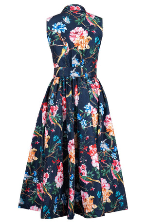 Terry Dress Shirt Collar Sleeveless Midi Plus Length Poliamide Taffta (Heart Manor)