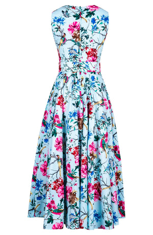 Abelia Dress Crew Neck Sleeveless Midi Plus Length Cotton Stretch (Heart Manor)