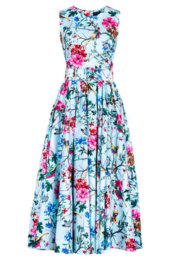 Abelia Dress Crew Neck Sleeveless Midi Plus Length Cotton Stretch (Heart Manor)