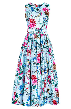 Abelia Dress Crew Neck Sleeveless Midi Plus Length Cotton Stretch (Heart Manor)