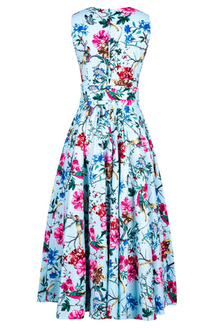Abelia Dress Crew Neck Sleeveless Midi Plus Length Cotton Stretch (Heart Manor)