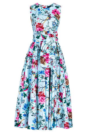 Abelia Dress Crew Neck Sleeveless Midi Plus Length Cotton Stretch (Heart Manor)