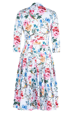 [Off the Rack] Audrey Dress #4 Shirt Collar 3/4 Sleeve Long Length Cotton Stretch (Heart Manor) @S-XXL