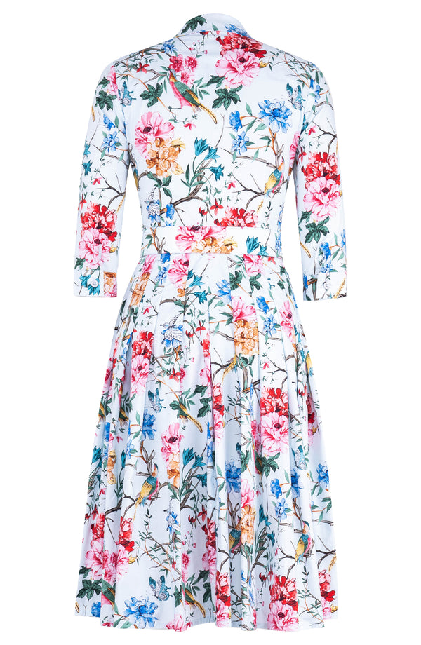 [Off the Rack] Audrey Dress #4 Shirt Collar 3/4 Sleeve Long Length Cotton Stretch (Heart Manor) @S-XXL