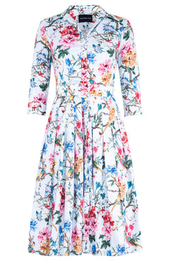 [Off the Rack] Audrey Dress #4 Shirt Collar 3/4 Sleeve Long Length Cotton Stretch (Heart Manor) @S-XXL