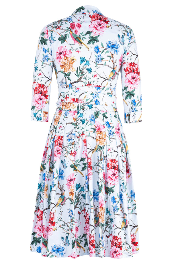 [Off the Rack] Audrey Dress #4 Shirt Collar 3/4 Sleeve Long Length Cotton Stretch (Heart Manor) @S-XXL