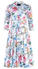 [Off the Rack] Audrey Dress #4 Shirt Collar 3/4 Sleeve Long Length Cotton Stretch (Heart Manor) @S-XXL