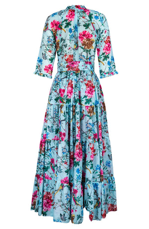 Eden Dress Crew Neck 3/4 Sleeve Ankle Length Cotton Musola (Heart Manor)