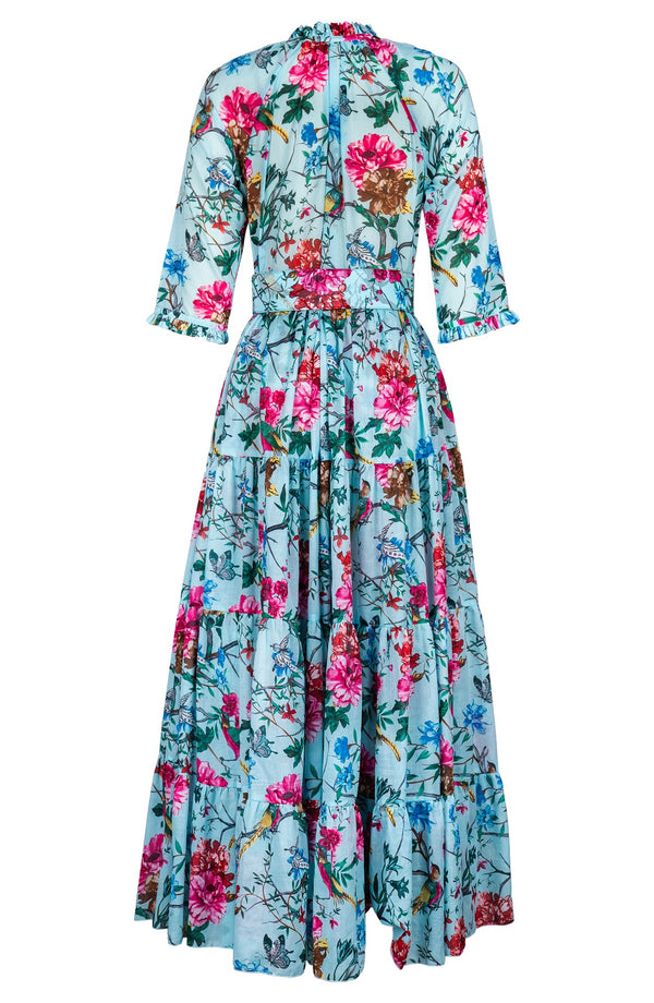 Eden Dress Crew Neck 3/4 Sleeve Ankle Length Cotton Musola (Heart Manor)