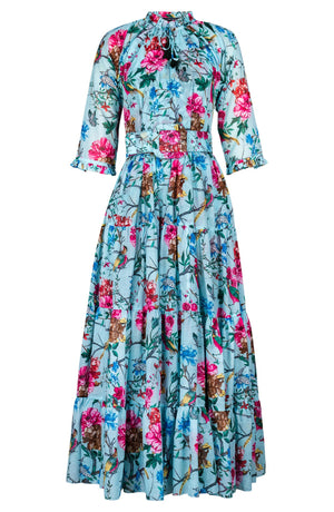Eden Dress Crew Neck 3/4 Sleeve Ankle Length Cotton Musola (Heart Manor)