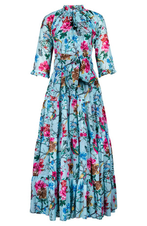 Eden Dress Crew Neck 3/4 Sleeve Ankle Length Cotton Musola (Heart Manor)