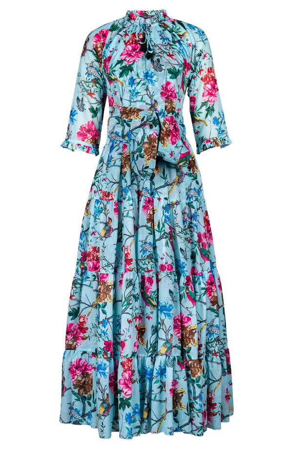 Eden Dress Crew Neck 3/4 Sleeve Ankle Length Cotton Musola (Heart Manor)