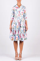 Audrey Dress #2 Shirt Collar 3/4 Sleeve Regular Length Cotton Stretch (Heart Manor)