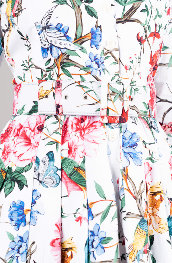 Audrey Dress #2 Shirt Collar 3/4 Sleeve Regular Length Cotton Stretch (Heart Manor)