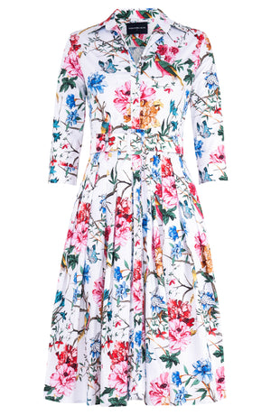 [Off the Rack] Audrey Dress #4 Shirt Collar 3/4 Sleeve Long Length Cotton Stretch (Heart Manor) @S-XXL