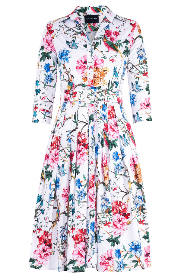 [Off the Rack] Audrey Dress #4 Shirt Collar 3/4 Sleeve Long Length Cotton Stretch (Heart Manor) @S-XXL