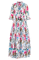 Eva Dress Crew Neck 3/4 Sleeve Maxi Length Cotton Musola (Heart Manor)